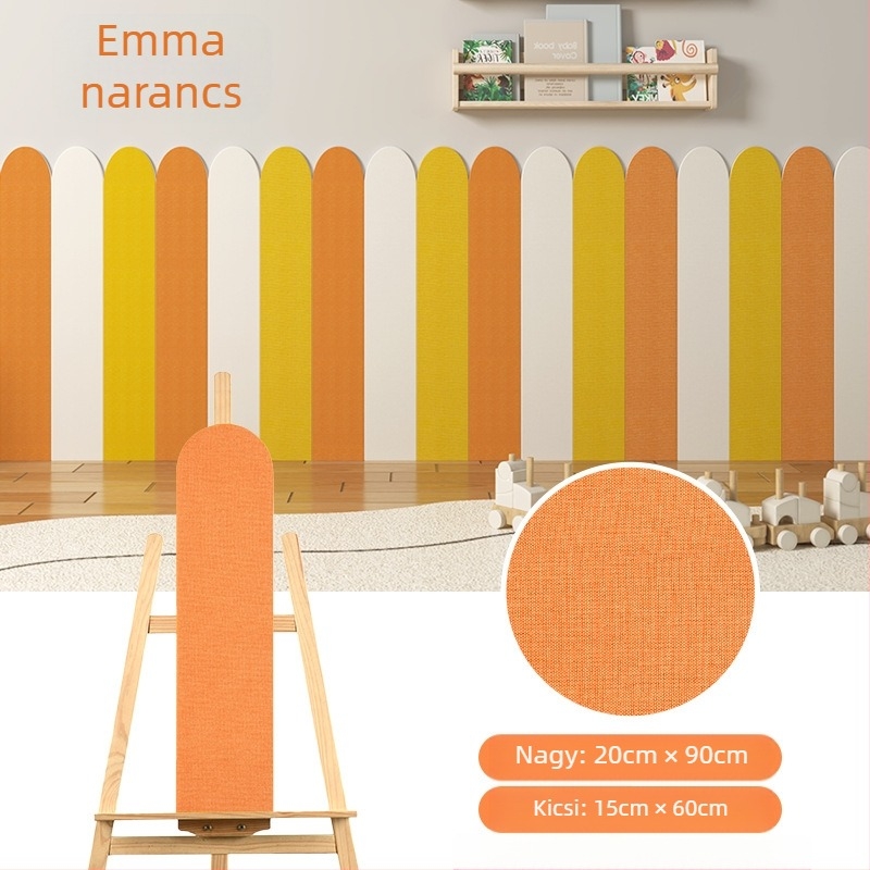 Ágy körüli dekoratív fali matrica - vastagított öntapadós ütésvédő, 3D XPE hab, 1 db