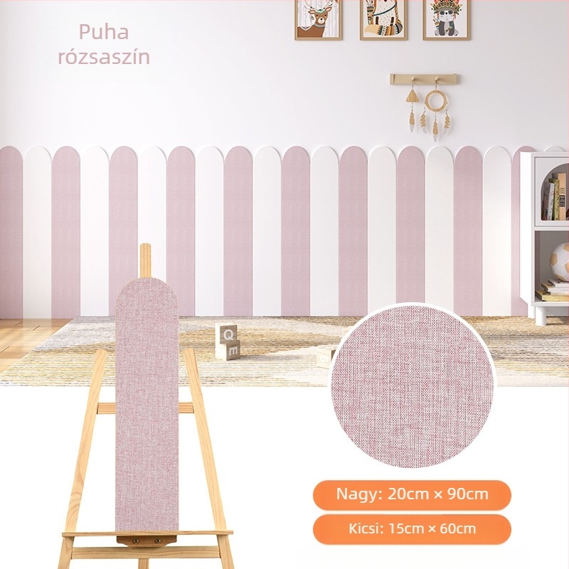 Ágy körüli dekoratív fali matrica - vastagított öntapadós ütésvédő, 3D XPE hab, 1 db