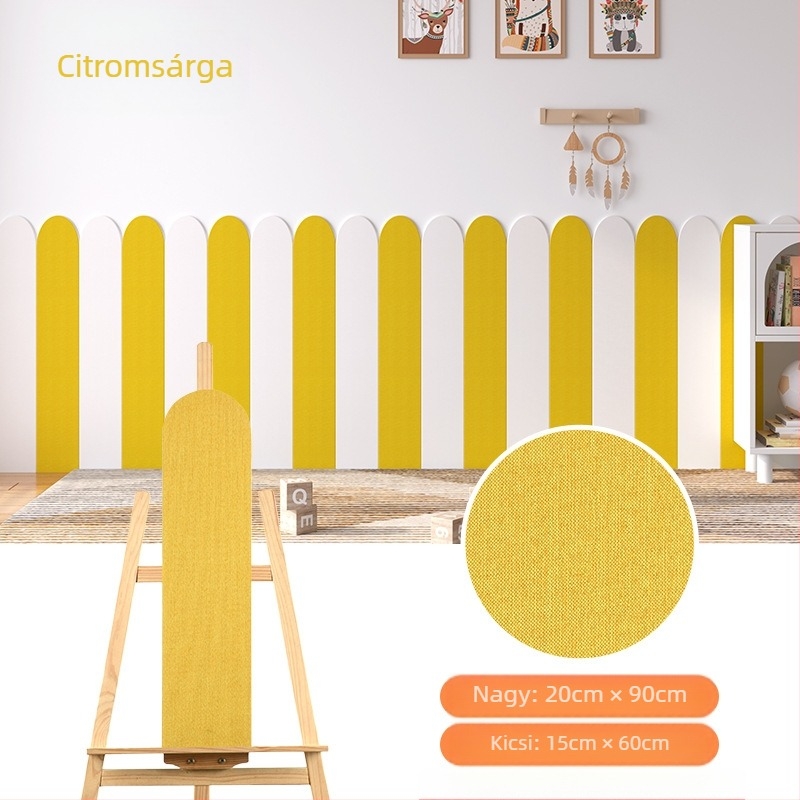 Ágy körüli dekoratív fali matrica - vastagított öntapadós ütésvédő, 3D XPE hab, 1 db