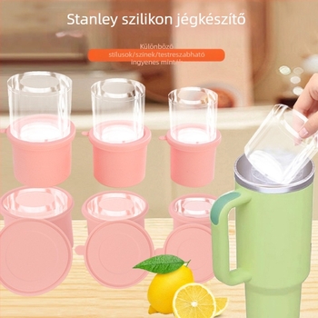 Szilikon cilinderes jégformák, nagy kapacitású 40oz/30oz — élelmiszer-minőségű szilikon, könnyű demoldálás, logó nyomtatás, testreszabás