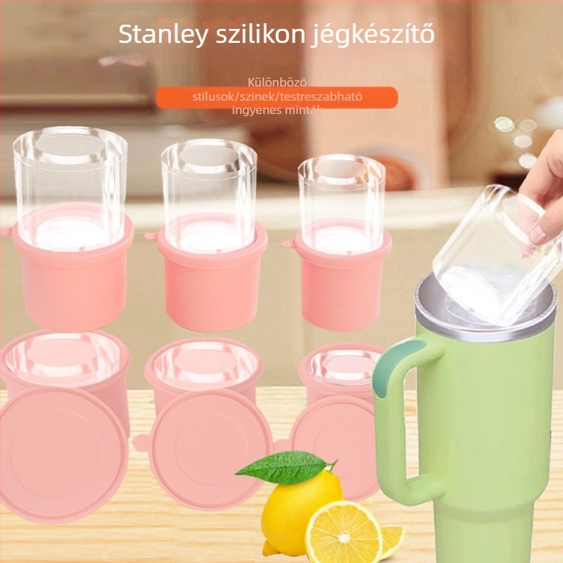 Szilikon cilinderes jégformák, nagy kapacitású 40oz/30oz — élelmiszer-minőségű szilikon, könnyű demoldálás, logó nyomtatás, testreszabás