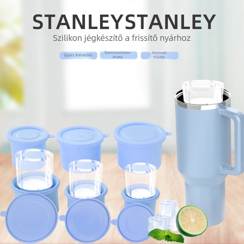 Szilikon cilinderes jégformák, nagy kapacitású 40oz/30oz — élelmiszer-minőségű szilikon, könnyű demoldálás, logó nyomtatás, testreszabás