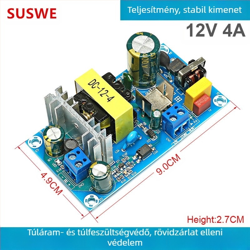 SUSWE Kapcsolt tápellátás panel ülés alátét fűtéséhez, beépített modul, kimenet 24V/12V, 88% hatékonyság, tömeg 202 g, védelmi szint II