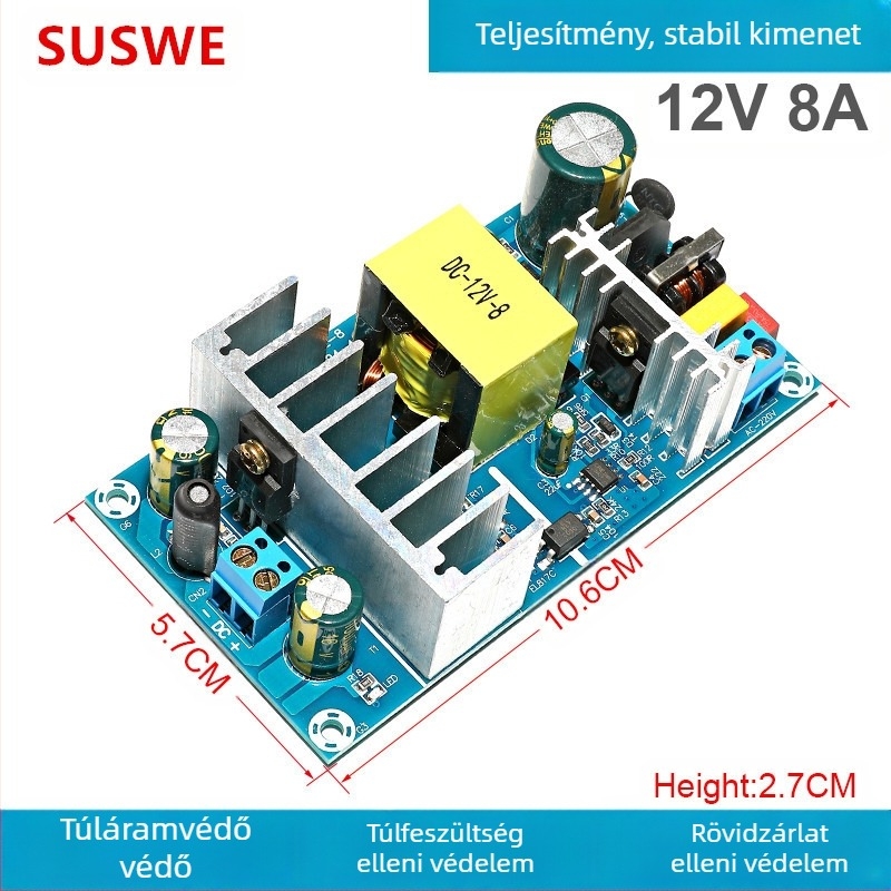 SUSWE Kapcsolt tápellátás panel ülés alátét fűtéséhez, beépített modul, kimenet 24V/12V, 88% hatékonyság, tömeg 202 g, védelmi szint II