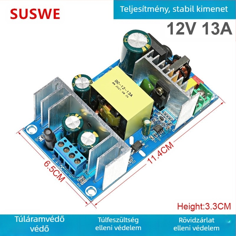 SUSWE Kapcsolt tápellátás panel ülés alátét fűtéséhez, beépített modul, kimenet 24V/12V, 88% hatékonyság, tömeg 202 g, védelmi szint II