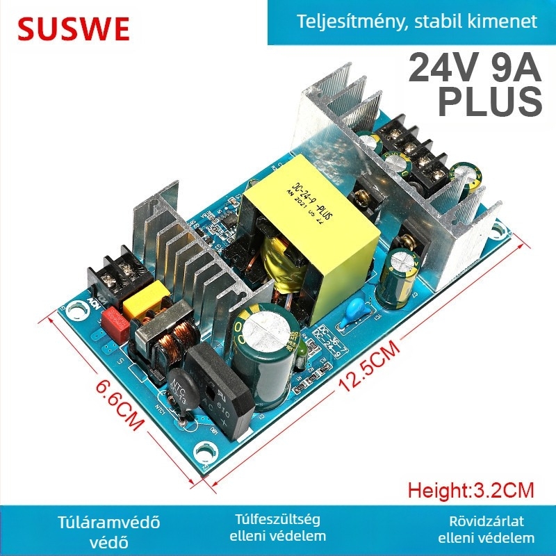 SUSWE Kapcsolt tápellátás panel ülés alátét fűtéséhez, beépített modul, kimenet 24V/12V, 88% hatékonyság, tömeg 202 g, védelmi szint II