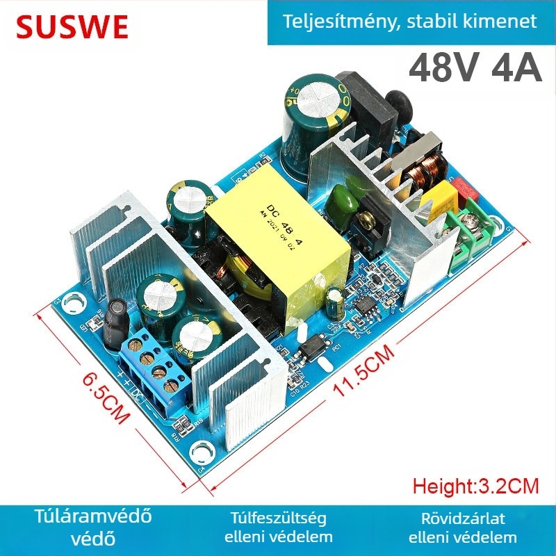 SUSWE Kapcsolt tápellátás panel ülés alátét fűtéséhez, beépített modul, kimenet 24V/12V, 88% hatékonyság, tömeg 202 g, védelmi szint II