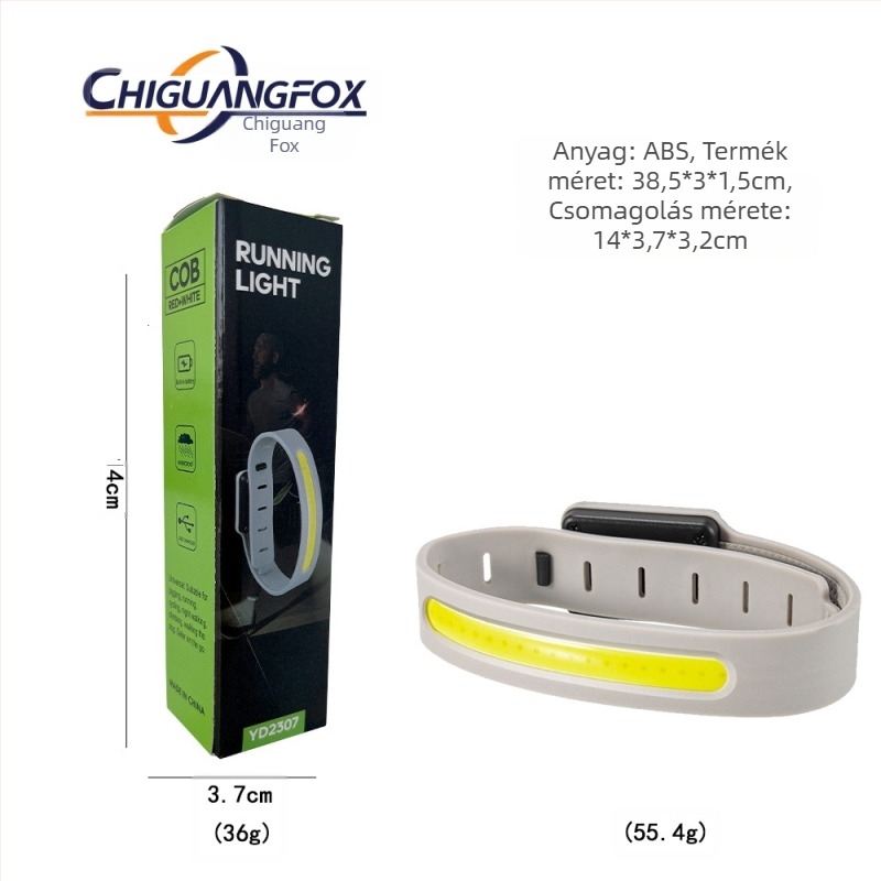 Kültéri mini COB karlámpa Type-C töltéssel, három fényerő-szint, izzadságtűrő éjszakai futáshoz