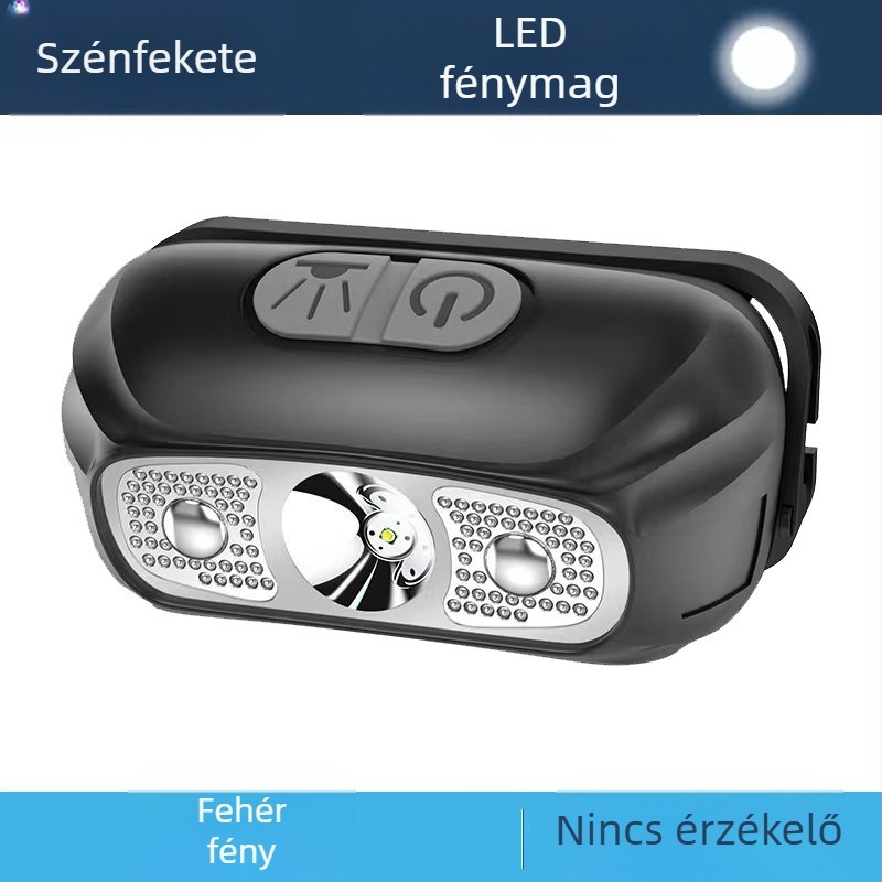 LED fejhallgató 5W, 800 mAh akkumulátor, újratöltető, kézi nyomásos energia, hatótáv akár 500 m, ABS ház