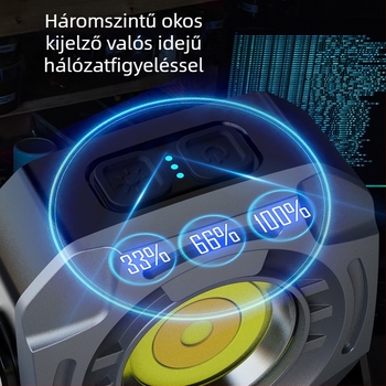 LED kézi kemping- és fotózáshoz használt lámpa, 8W, 3.7V, USB töltés, nyomógombos kapcsoló