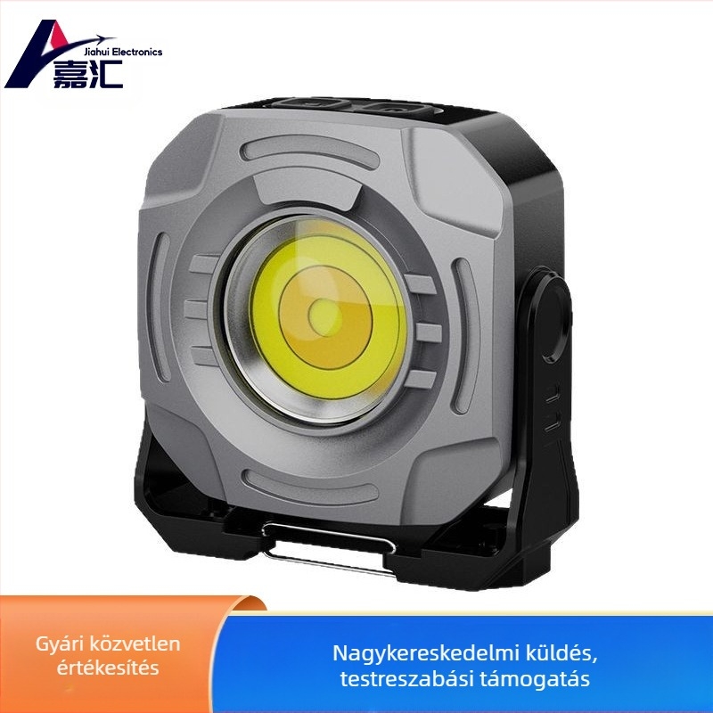 LED kézi kemping- és fotózáshoz használt lámpa, 8W, 3.7V, USB töltés, nyomógombos kapcsoló