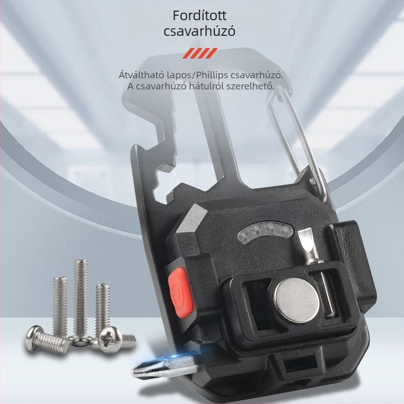 Kulcstartó hordozható kültéri zseblámpa, többfunkciós vészvilágítás és munkalámpa, COB LED, 3W, újratölthető, alumínium+ABS ház, 400 mA akkumulátor, 100–200 m hatótávolság