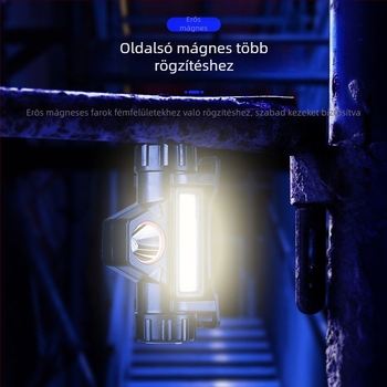 Fejlámpa mágneses COB kettős fényforrással, újratölthető, 10W, 1200 mAh, hatótáv 100–200 m
