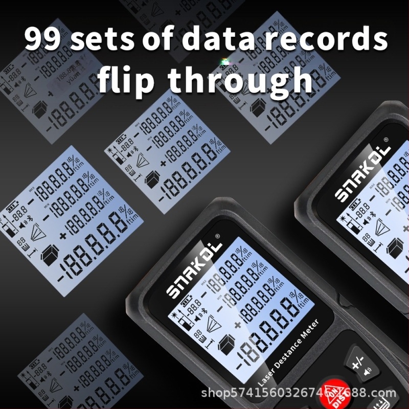 SNAKOL lézeres távolságmérő SK-C120, nagy pontosságú IR-méréssel, digitális vonalzó, kettős táplálás, 120 m hatótáv