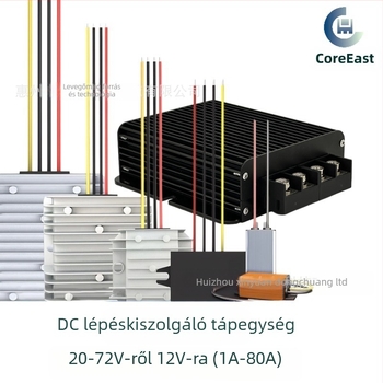 CoreEast DC-DC átalakító: bemenet 20–72V, kimenet 12V, akár 60A, IP67 vízálló, 95% hatékonyság, kapcsoló tápegység