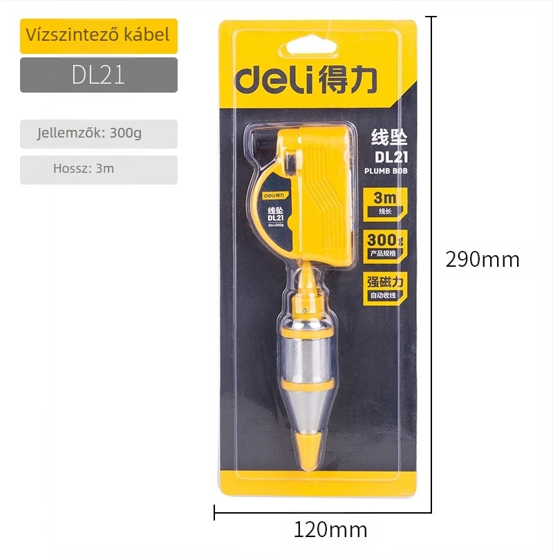 DEEALL Mágneses mérőeszköz automatikus újratöltéssel, kötéllel – faipari és építőipari használatra