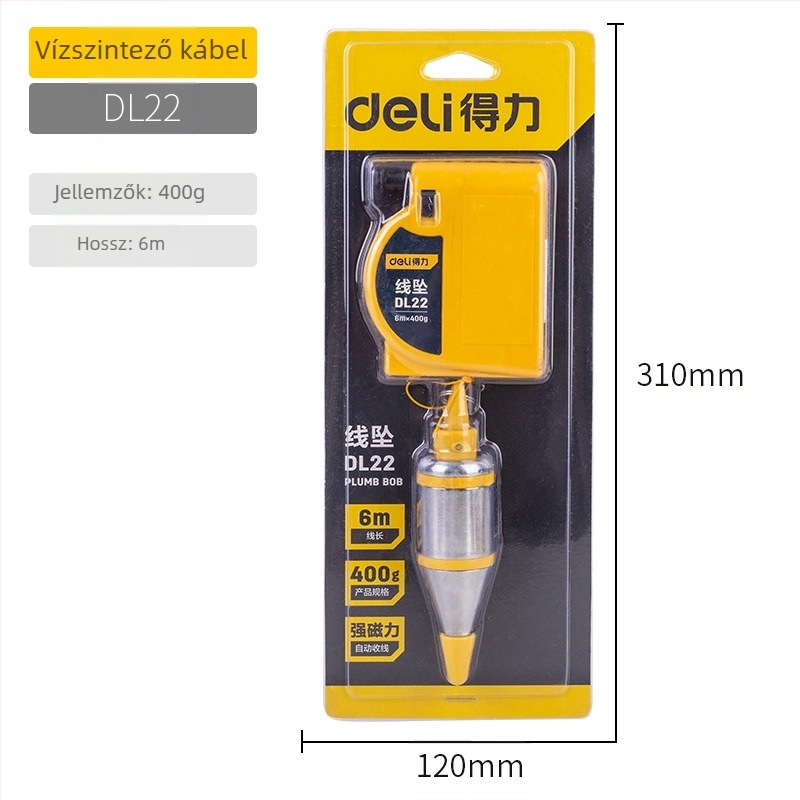 DEEALL Mágneses mérőeszköz automatikus újratöltéssel, kötéllel – faipari és építőipari használatra