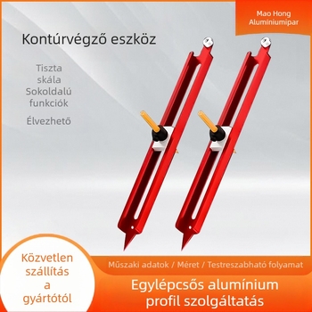 Alumíniumötvözetből készült többfunkciós kontúr-mérő – alakzatkivonó és jelölő eszköz faiparhoz