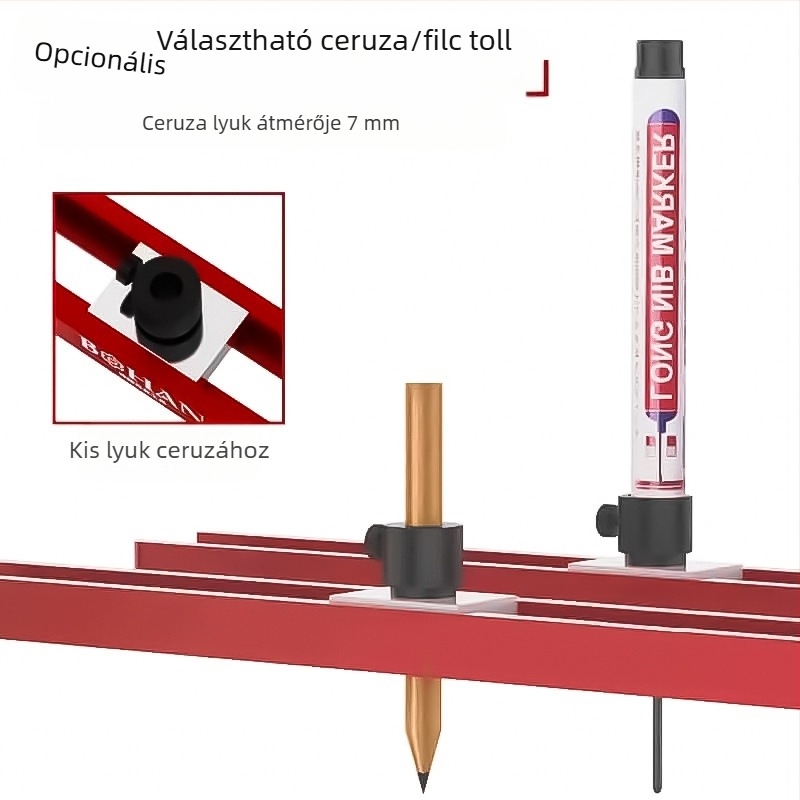 Alumíniumötvözetből készült többfunkciós kontúr-mérő – alakzatkivonó és jelölő eszköz faiparhoz