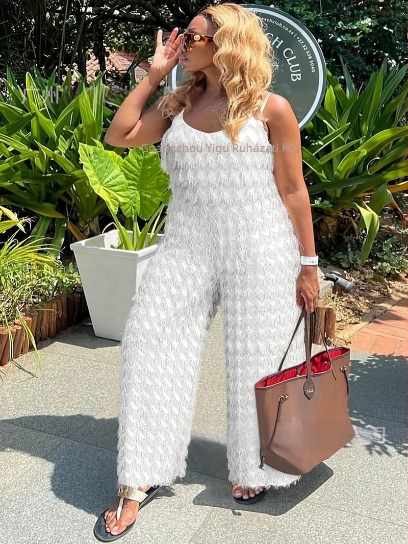 Női ujjatlan overál, magas deréknál, egyenes nadrág, poliészter és spandex anyagú, mikroelasztikus, iroda/stílus, 2025 tavasz kiadás