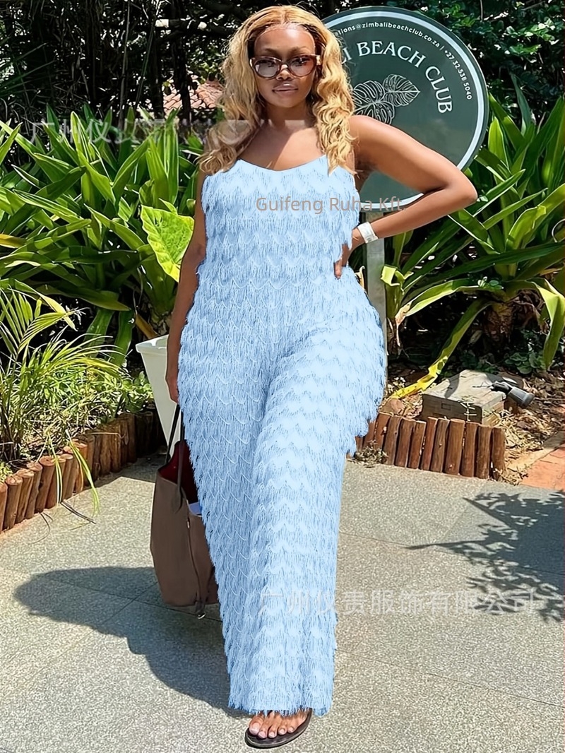 Női ujjatlan overál, magas deréknál, egyenes nadrág, poliészter és spandex anyagú, mikroelasztikus, iroda/stílus, 2025 tavasz kiadás