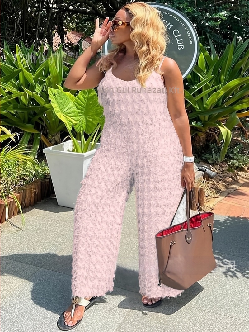 Női ujjatlan overál, magas deréknál, egyenes nadrág, poliészter és spandex anyagú, mikroelasztikus, iroda/stílus, 2025 tavasz kiadás