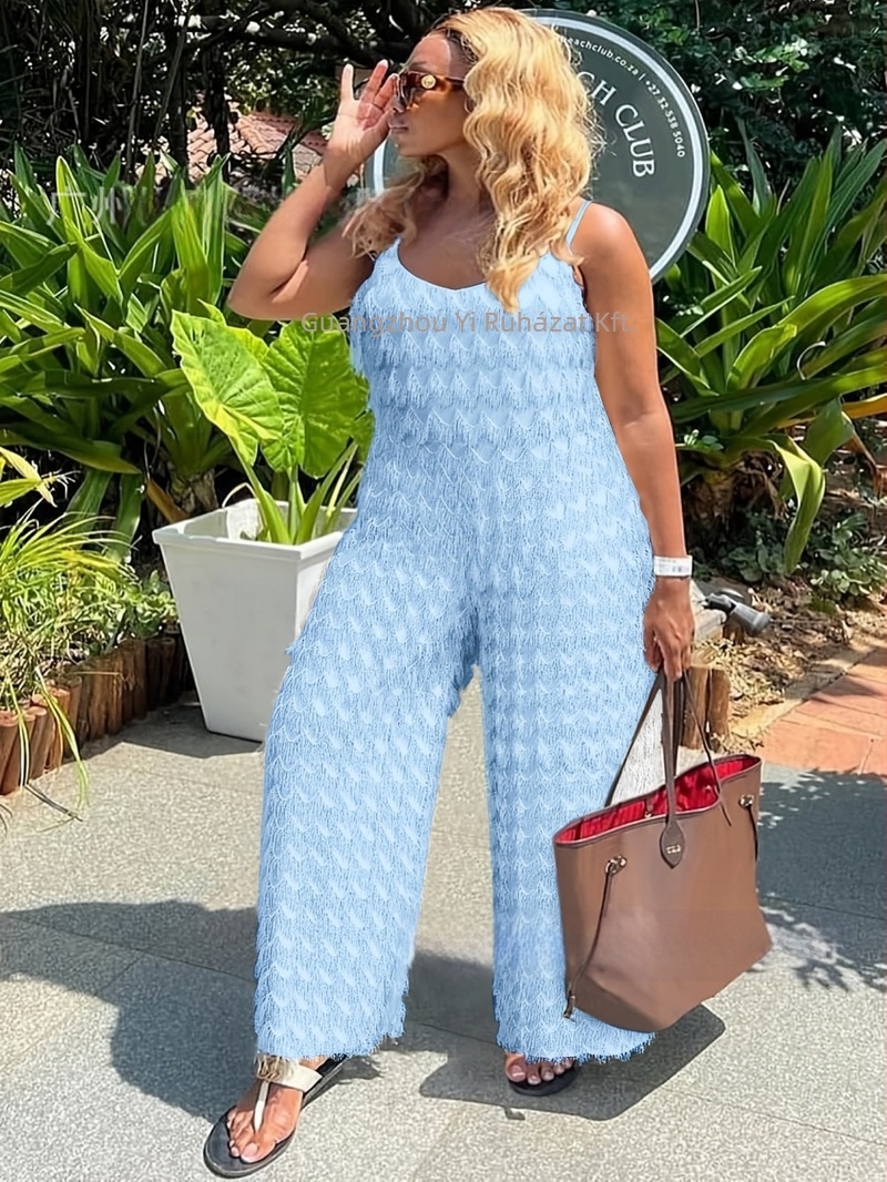 Női ujjatlan overál, magas deréknál, egyenes nadrág, poliészter és spandex anyagú, mikroelasztikus, iroda/stílus, 2025 tavasz kiadás