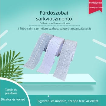 PVC falikép matrica konyha és fürdőszoba számára — vízálló, penész-ellenálló, anti-fouling; öntapadós; minták: csíkok, egyszínű, szív, növények.