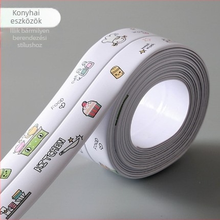 PVC falikép matrica konyha és fürdőszoba számára — vízálló, penész-ellenálló, anti-fouling; öntapadós; minták: csíkok, egyszínű, szív, növények.