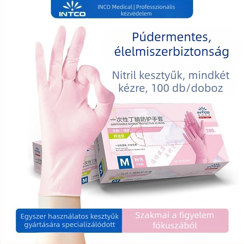 Egyszer használatos Yingke Medical kesztyűk étel- és háztartási tisztításra, élelmiszer-minőségű, súly 3.5