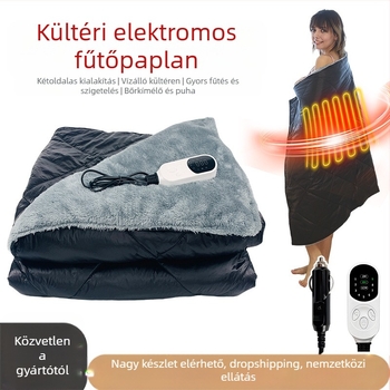 FEBORY 12V autós elektromos pléd, szintetikus rost, modell TT-100x75-1x, egyetlen vezérlés, 72W