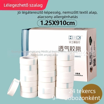 Huashkang lélegző textil szalag, nemszövött anyag, modell 1.25, eredet Foshan, 24 tekercs egy dobozban