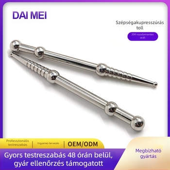 Daimei rozsdamentes acél pontmasszázs rúd meridián pontokhoz, 140×12 mm, 58 g