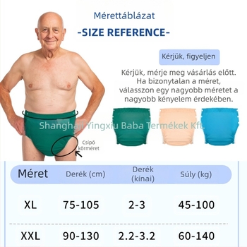 Felnőtt inkontinencia fehérnemű, újrafelhasználható pull-up, szivárgásbiztos, 100% pamut, Baby Show márka, 2025 őszén debütál