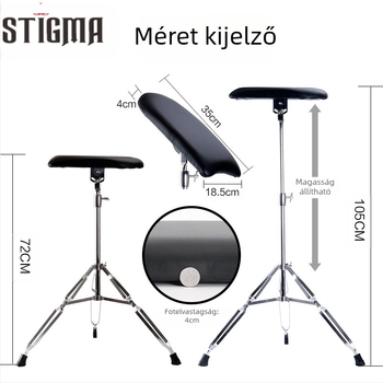 Tatuálókar-támasz, rozsdamentes acél, STIGMA márka, nettó tömeg 2,2 kg, 10 készlet dobozonként