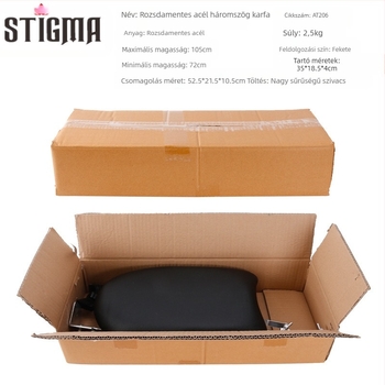 Tatuálókar-támasz, rozsdamentes acél, STIGMA márka, nettó tömeg 2,2 kg, 10 készlet dobozonként