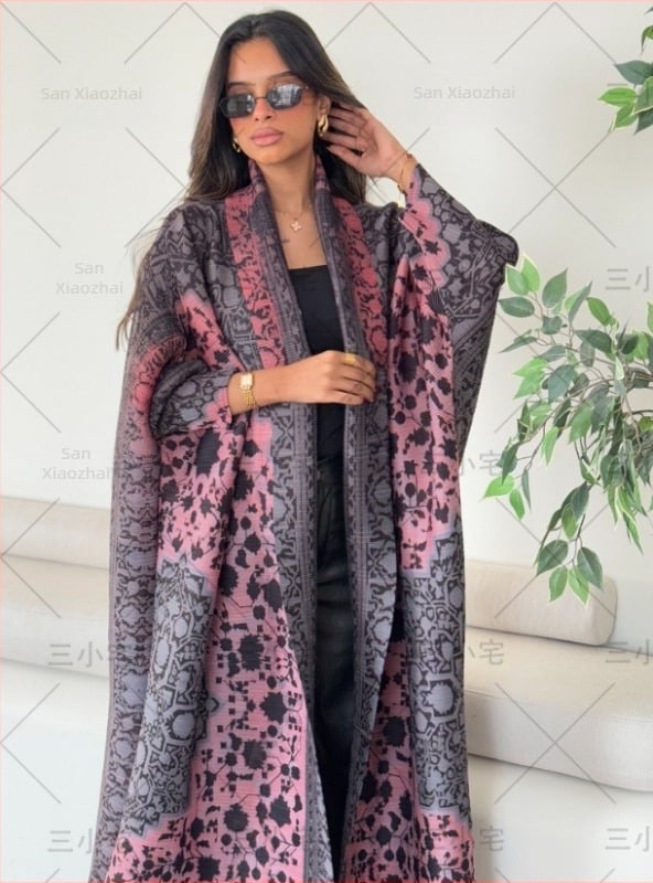 Three Small Houses plisírozott poliészter kardigán, hosszú ujjú, hosszú külső ruházat, 2025 nyár