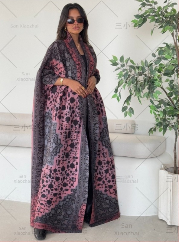 Three Small Houses plisírozott poliészter kardigán, hosszú ujjú, hosszú külső ruházat, 2025 nyár