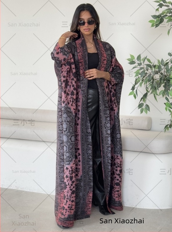 Three Small Houses plisírozott poliészter kardigán, hosszú ujjú, hosszú külső ruházat, 2025 nyár