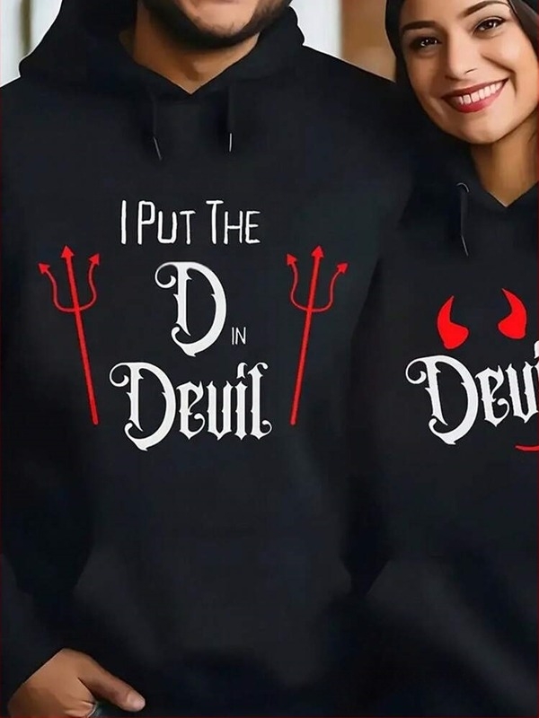 Női kapucnis pulóver, betűs nyomtatás, laza szabás, hosszú ujjú, poliészter anyag