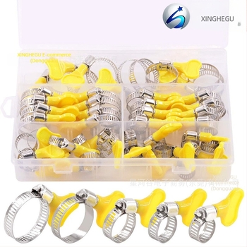 201 rozsdamentes acél fogantyús tömlőbilincs – névleges Ø8–29 mm, rögzítő Ø4–10 mm, cső rögzítéséhez, Galaxy Valley