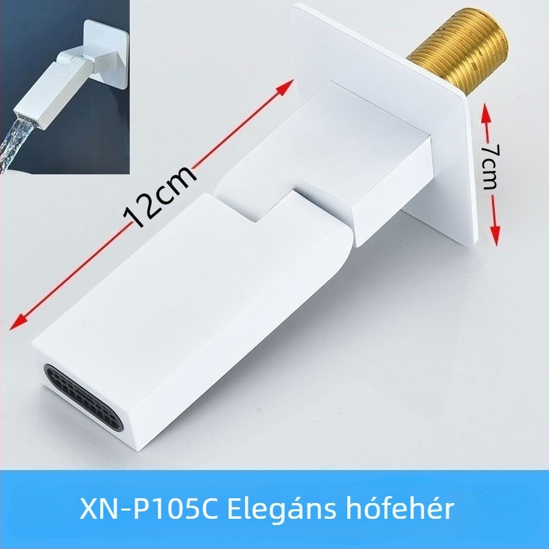 Rejtett réz csap a zuhanyhoz és mosdóhoz, menetes csatlakozás, 6 MPa, 1–80°C, modern stílus