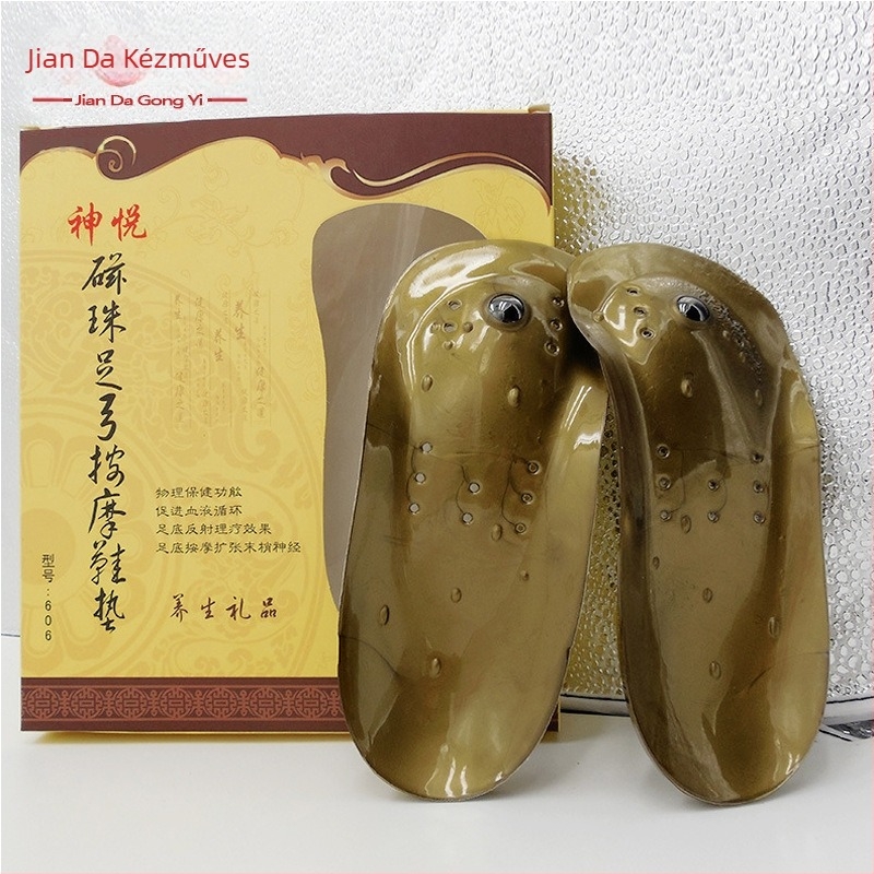 Mágneses talpbetét egészségügyi masszázshoz, plató láb és magas lábív támogatással, műanyag középtalp