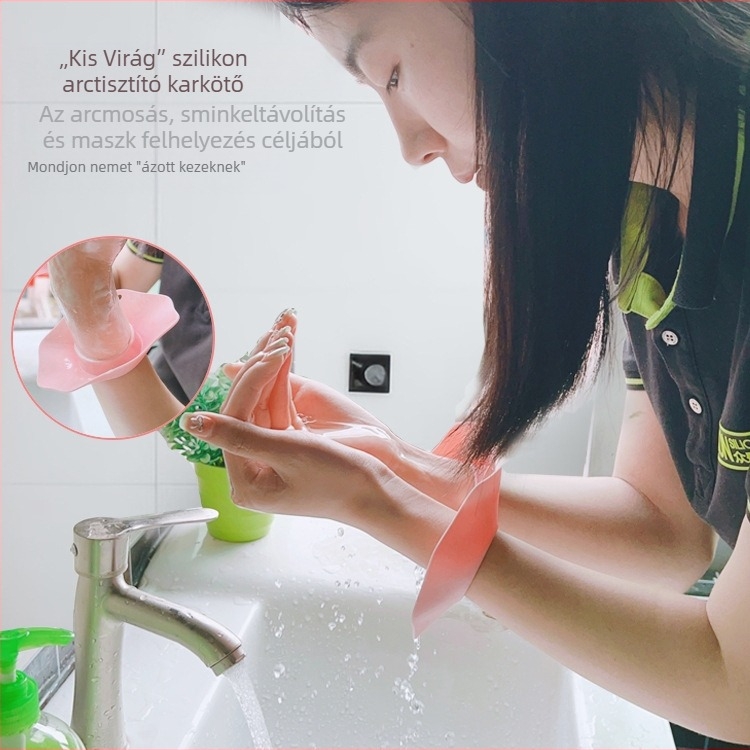 Szilikonból készült arc- és hajmosó karkötő; nedvességálló mandzsetta, multifunkcionális kiegészítő ápoláshoz