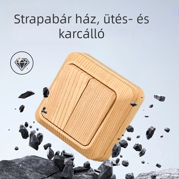 Fali konnektor kapcsolóval, Európai szabvány, 10A, 100–250V, sárgarézház, CE