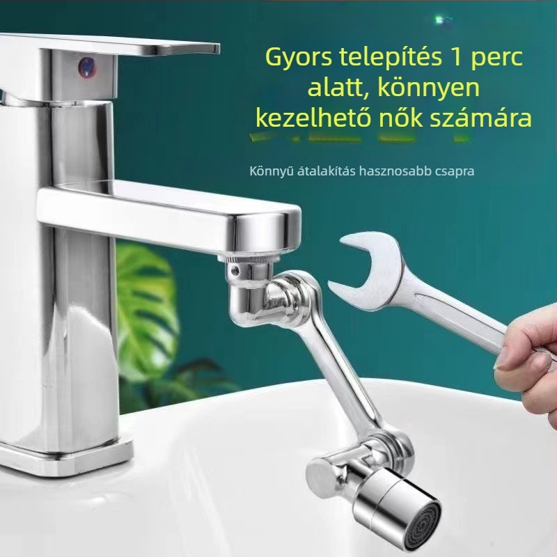 Co-run univerzális robotkaros csap, forgó fejű és fröcsögés elleni aeratorral, ABS anyagból, állítható, 2022-ben debütált