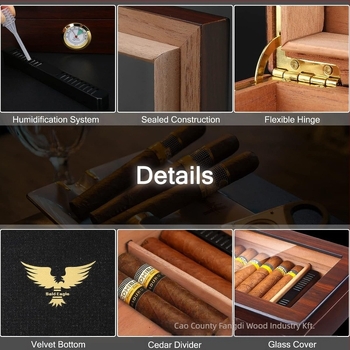 Fából készült szivar tároló doboz gravírással és testreszabható logóval