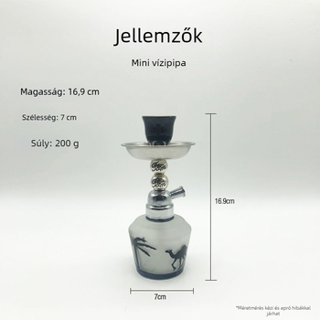 Mini hookah shisha készlet üvegtubussal, elektroplatált felülettel, Lions márka, modern stílus
