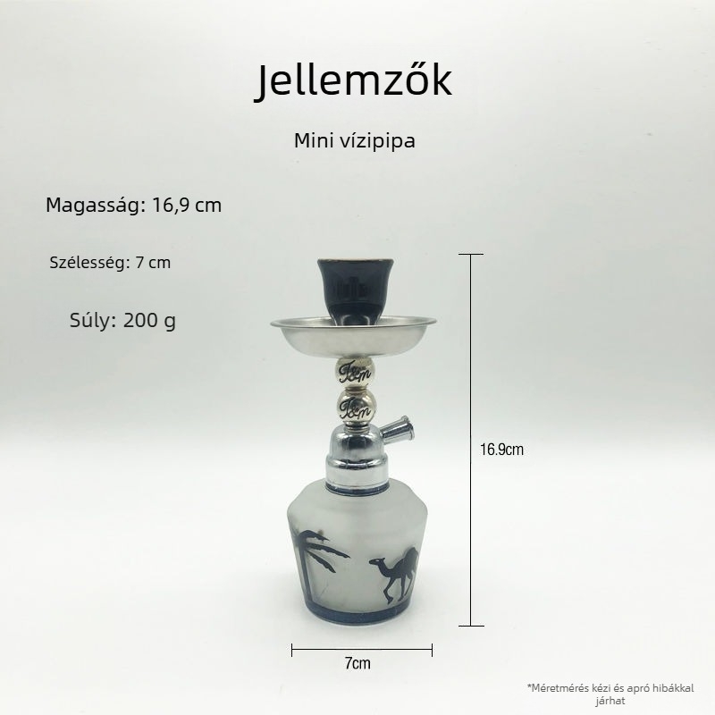Mini hookah shisha készlet üvegtubussal, elektroplatált felülettel, Lions márka, modern stílus