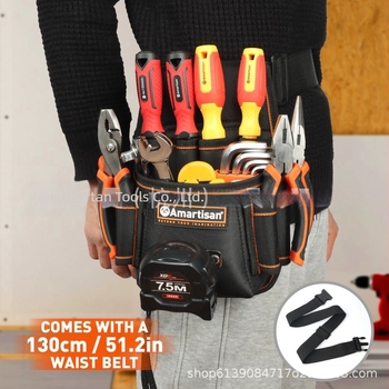 Amartisan szerszámtáska övbe, tartós, több rekesz, hordozható tároló (Amartisan; típus: szerszámtáska övre; tartós; több rekesz; hordozható tároló)